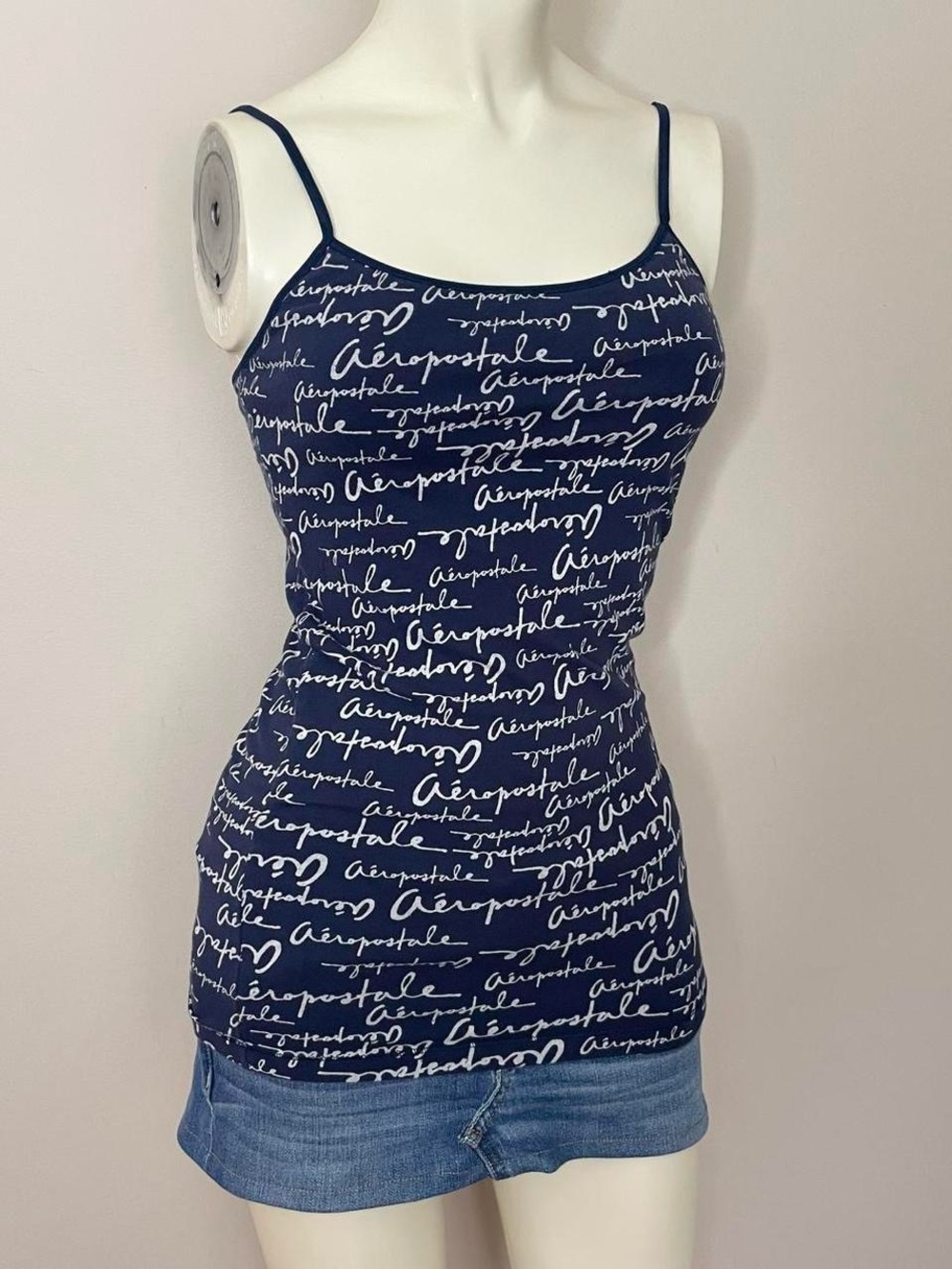 Vintage Y2K navy logo print cami top by Aeropostale